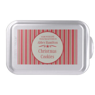 Christmas Cookie Exchange personalized snap on tin Cake Pan