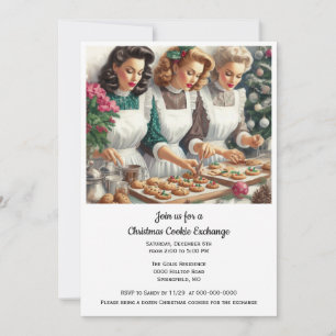 Christmas  Cookie Exchange Retro Ladies  Invitation