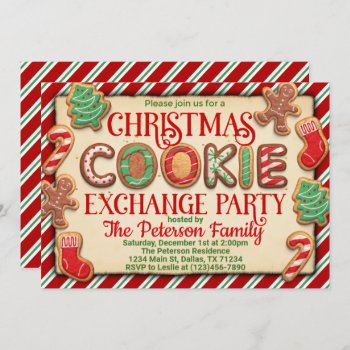 Christmas Cookie Exchange Swap Party Invitation by PerfectPrintableCo at Zazzle