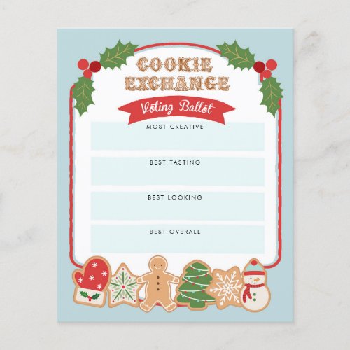 Christmas Cookie Exchange   Voting Ballot