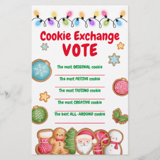 Christmas Cookie Exchange Voting Cards Flyer