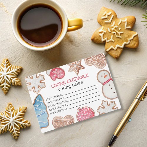 Christmas Cookie Exchange Voting  Thank You Card