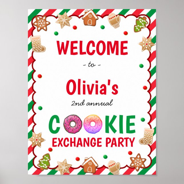 Christmas Cookie Exchange Welcome Sign (Front)
