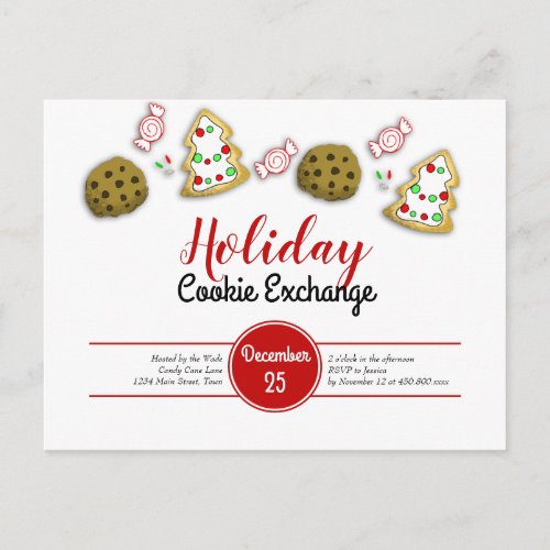 Christmas Cookie Exchange Whimsical Postcard