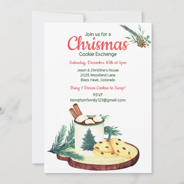 Christmas Cookie Exchange Winter Party Invitation (Front)