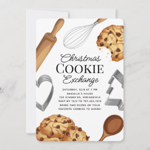 Christmas Cookie Exchange with Chocolate & Baking Holiday Card