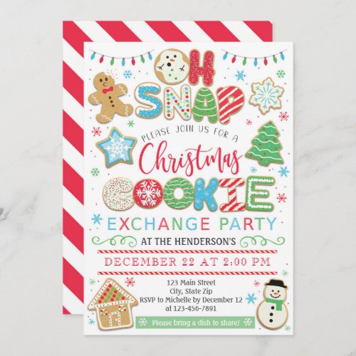 Christmas Cookie Exhange Party Invitation Holiday