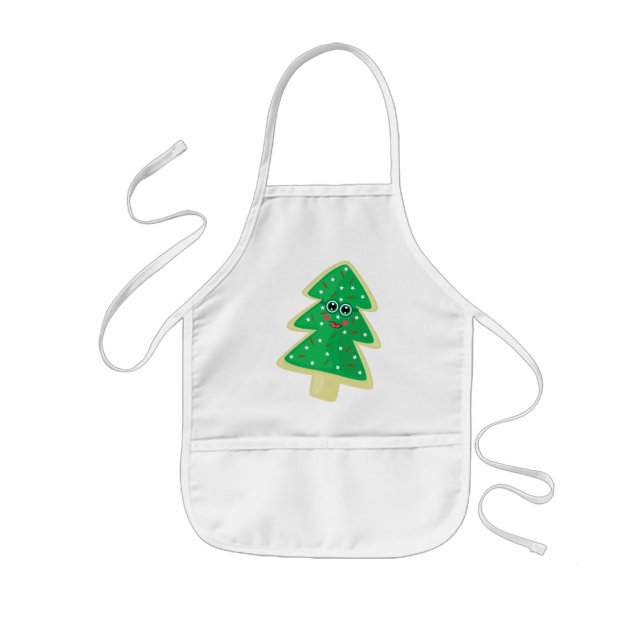 Christmas Cookie Face Kids' Apron (Front)