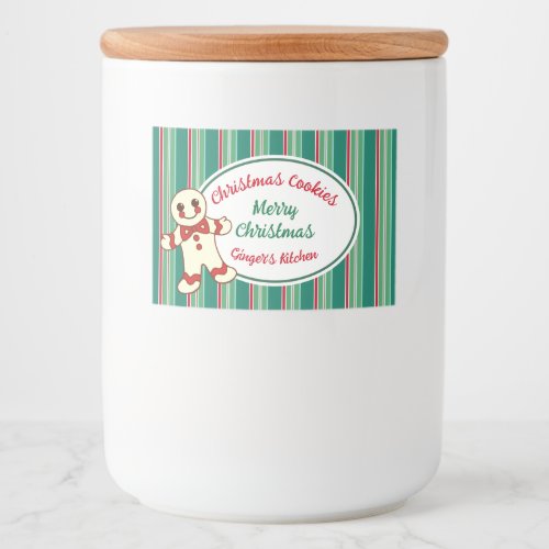 Christmas Cookie Food and Beverage Label Set