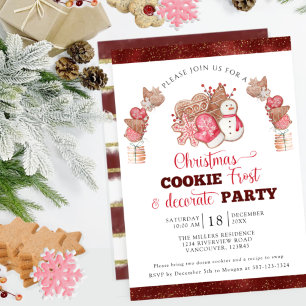 Christmas Cookie Frost and Decorate Party Invitation
