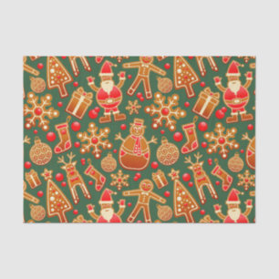 Christmas Cookie Fun Holiday Items on Green Tissue Paper
