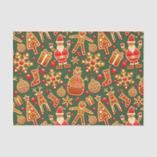 Christmas Cookie Fun Holiday Items on Green Tissue Paper