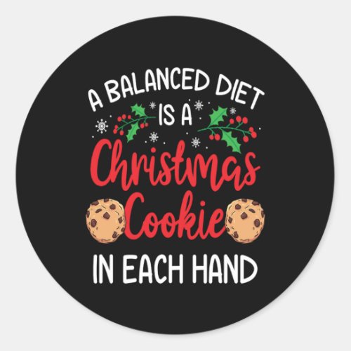 Christmas Cookie Funny Xmas Holiday Gift Classic Round Sticker