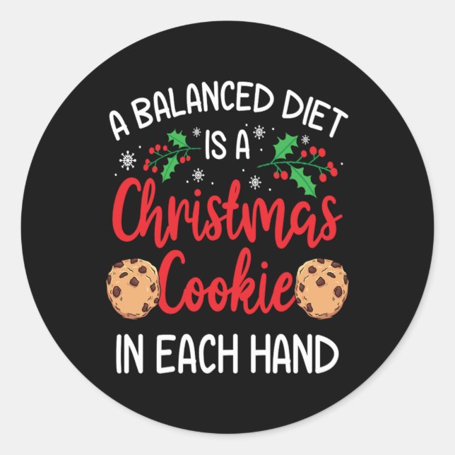 Christmas Cookie Funny Xmas Holiday Gift Classic Round Sticker (Front)