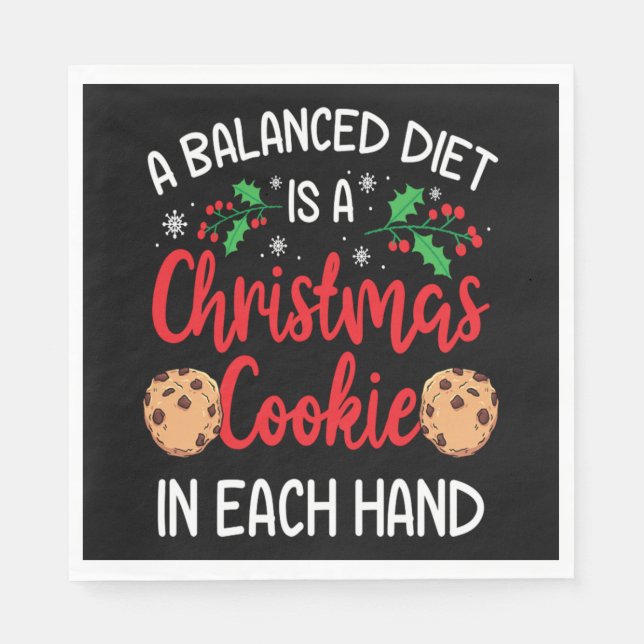 Christmas Cookie Funny Xmas Holiday Gift Napkins (Front)