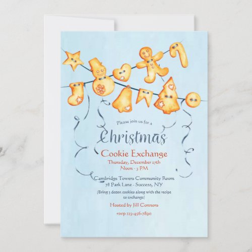 Christmas Cookie Garland Cookie Exchange Invitation