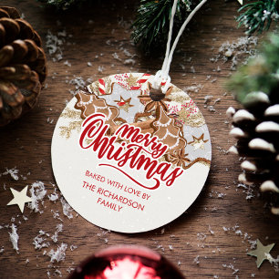 Christmas Cookie Gift Baked with Love Holiday Favor Tags