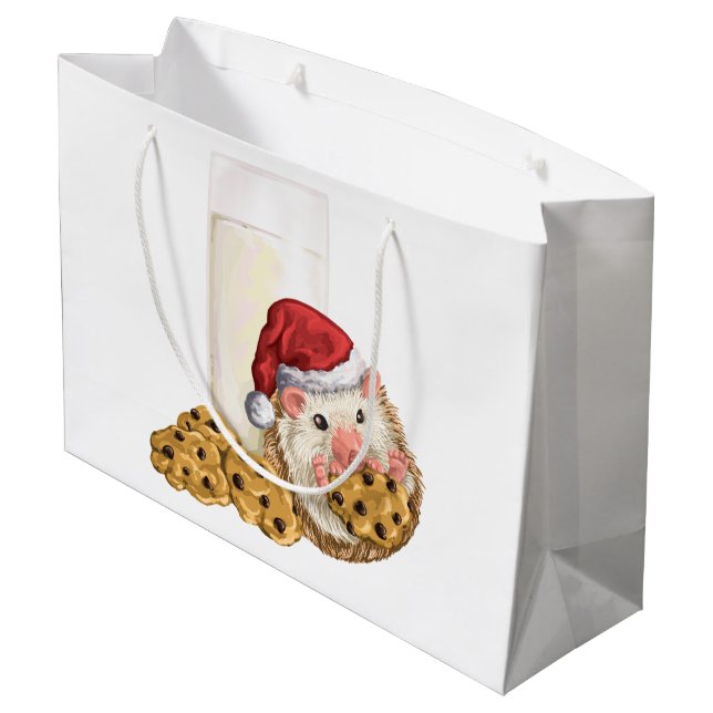 Christmas Cookie Hog Large Gift Bag (Back Angled)