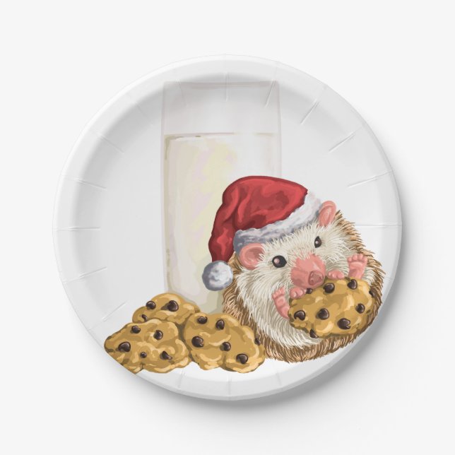 Christmas Cookie Hog Paper Plates (Front)