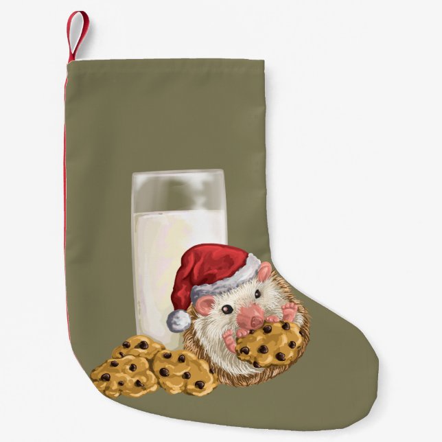 Christmas Cookie Hog Small Christmas Stocking (Front)