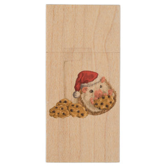 Christmas Cookie Hog Wood USB Flash Drive