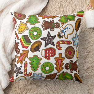 Christmas Cookie Holiday Baking Festive Food Throw Pillow