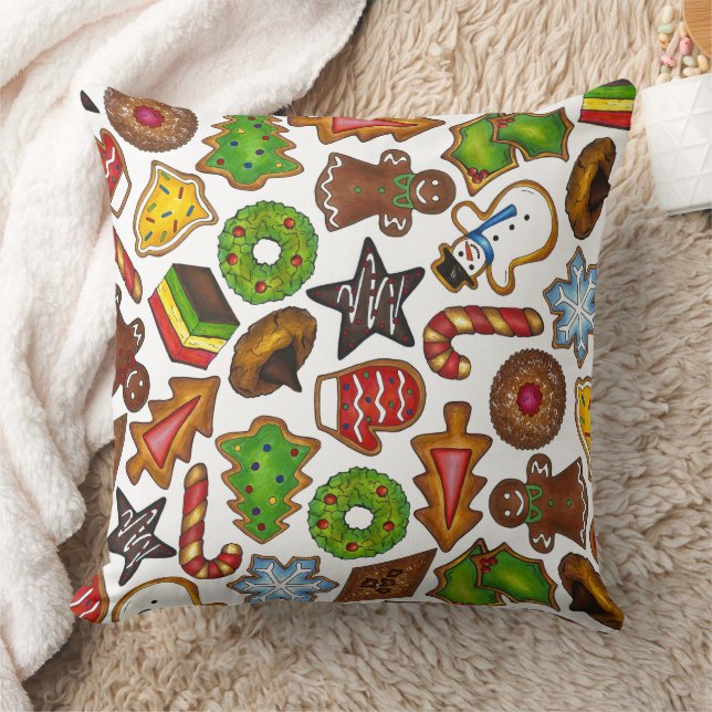 Christmas Cookie Holiday Baking Festive Food Throw Pillow (Blanket)