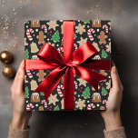 Christmas Cookie Holiday Desserts Wrapping Paper<br><div class="desc">Customize to change the background color. Illustrations by becky nimoy</div>