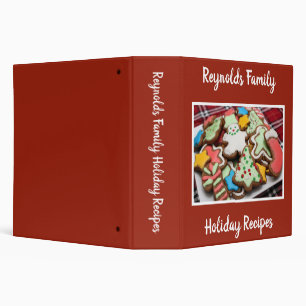 Christmas Cookie Holiday Recipes Large Binder