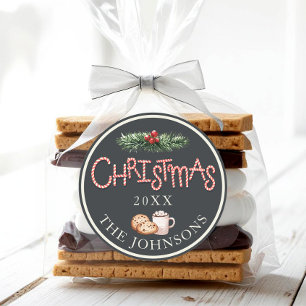 Christmas Cookie Hot Cocoa Favor Sticker