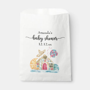 Christmas cookie house baby shower favor bag