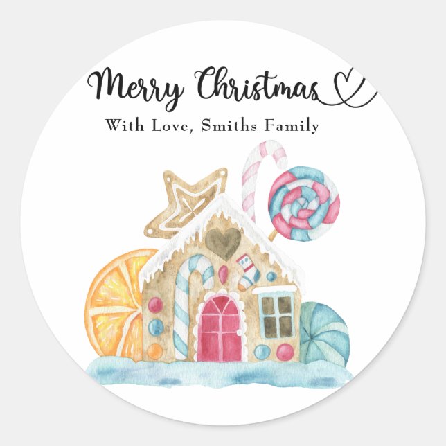 Christmas cookie house - Merry Christmas Classic Round Sticker (Front)