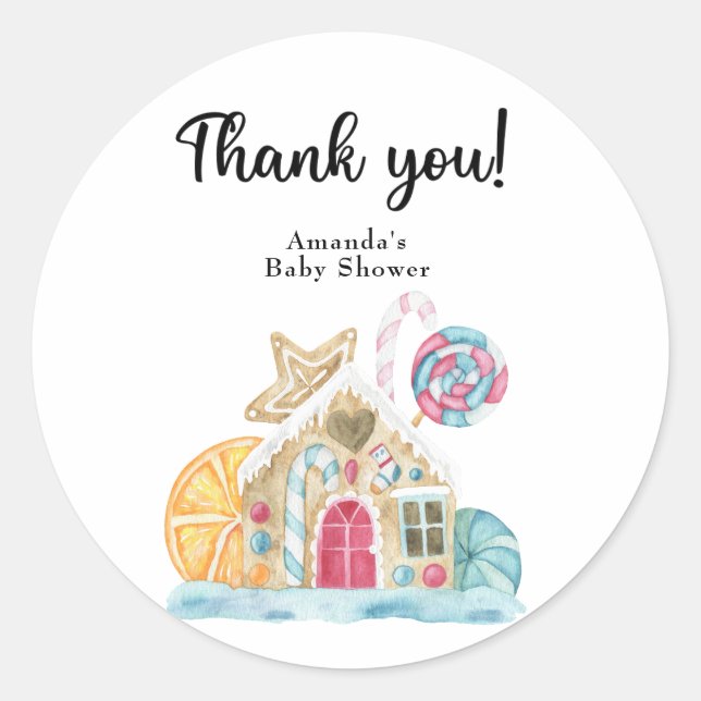 Christmas cookie house - Thank you Classic Round Sticker (Front)