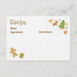 Christmas Cookie Illustrated Recipe Cards