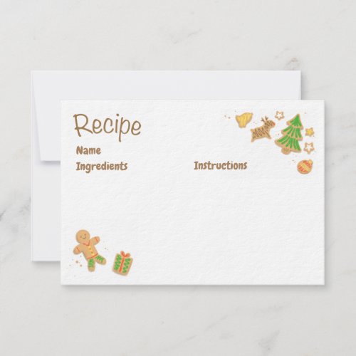 Christmas Cookie Illustrated Recipe Cards