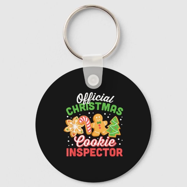 Christmas Cookie Inspector Dad  Keychain (Front)