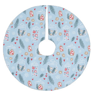 Christmas Cookie Jar Nordic Scandi Brushed Polyester Tree Skirt