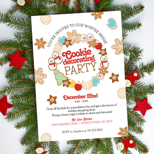 Christmas Cookie Kids Drop Off Party Invitation | Zazzle