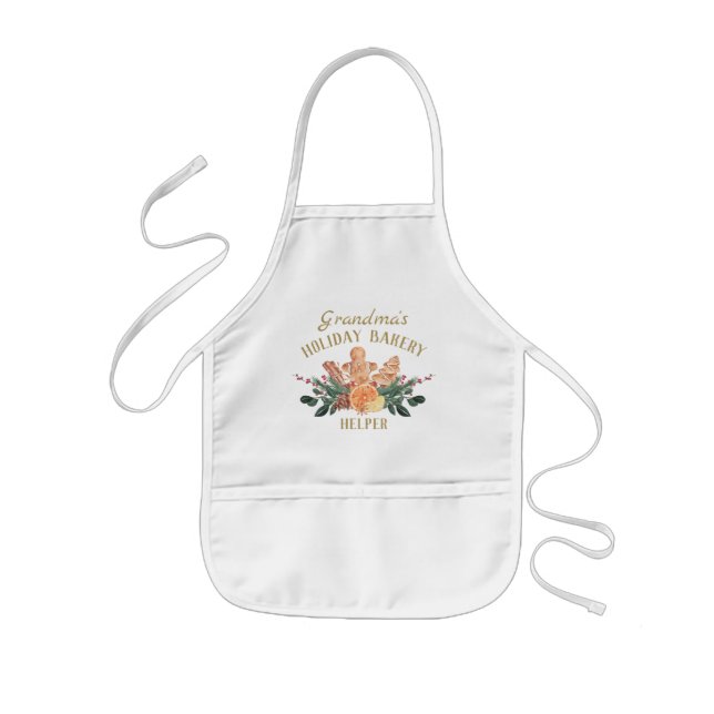 Christmas Cookie Kid's Holiday Bakery Helper Kids' Apron (Front)