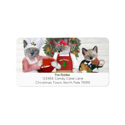 Christmas Cookie Kitten Address Label