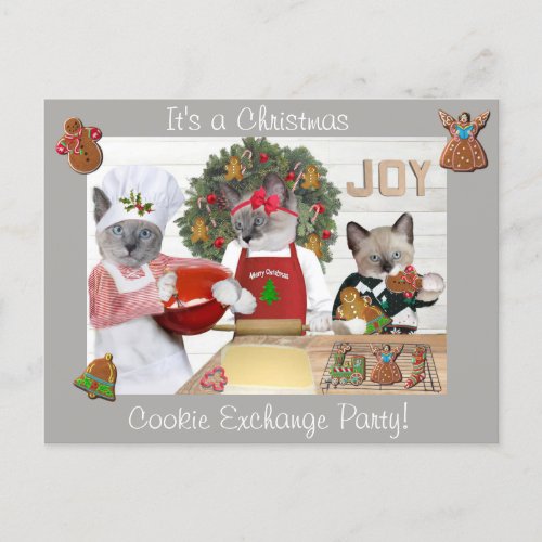 Christmas Cookie Kitten Cookie Exchange Postcard