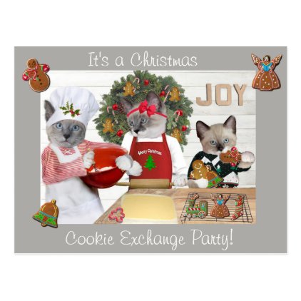 Christmas Cookie Kitten Cookie Exchange Postcard