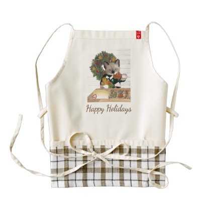 Christmas Cookie Kitten Custom Zazzle HEART Apron