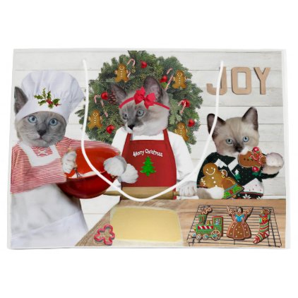 Christmas Cookie Kitten Large Gift Bag