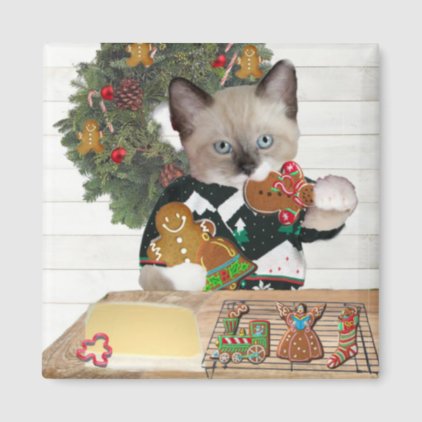 Christmas Cookie Kitten Magnet