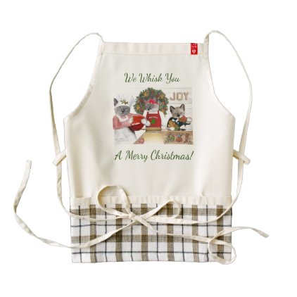 Christmas Cookie Kitten Merry Xmas Heart Apron