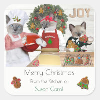 Christmas Cookie Kittens Kitchen Sticker