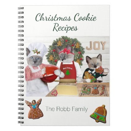 Christmas Cookie Kittens Recipe Notebook