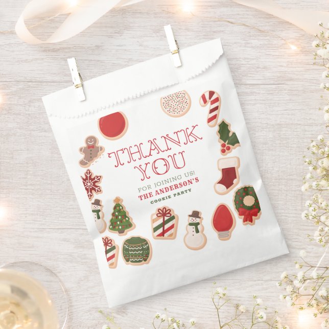 Christmas Cookie Onederful First Birthday Party Favor Bag (Clipped)