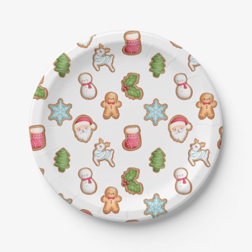 Christmas Cookie Paper Plates holiday party plate